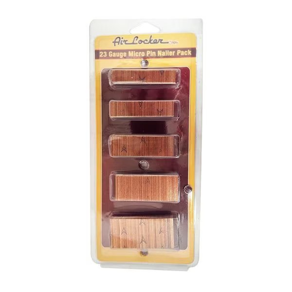 Headless 23 Gauge Micro Pin Nails 1/2 Inch, 5/8 Inch, 3/4 Inch, 1 Inch and 1-3/16 Inch, Air Locker, Mfr#: PP420K